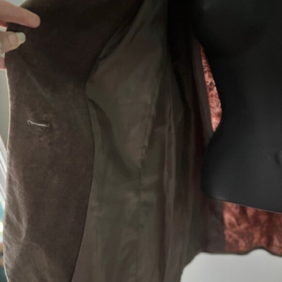 Apostrophe Womens 16W Blazer Brown Long Sleeve Career Animal Print Notch Lapel - Picture 3 of 8